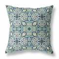 Palacedesigns 20 in. Cloverleaf Indoor Outdoor Zippered Throw Pillow Muted Green & Cream PA3105837